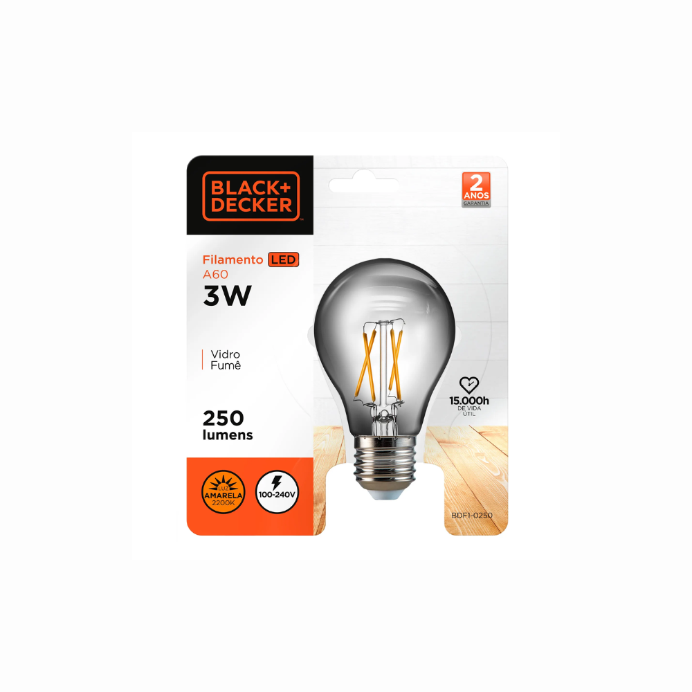 B+D LED FILAMENTO A60 BLACK DECORATIVA